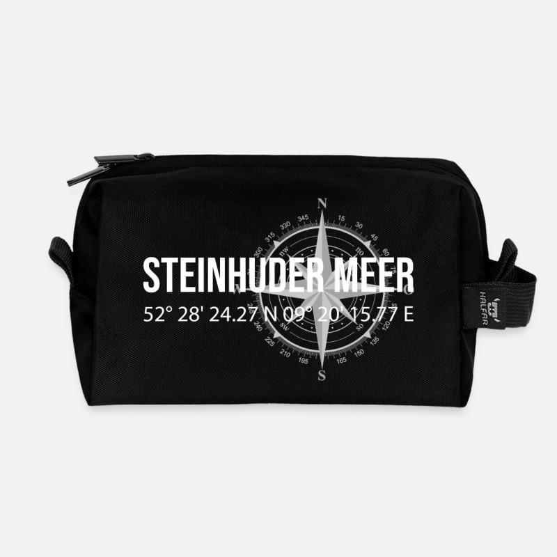 Koordinaten Steinhuder Meer - Recycelte Kulturtasche - Schwarz