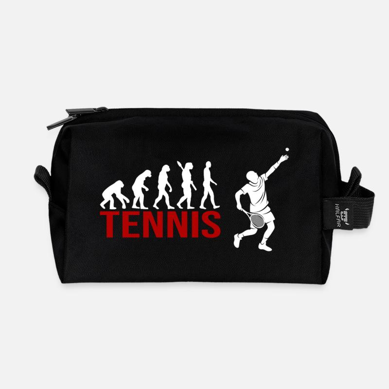Evolution Tennis - Recycelte Kulturtasche - Schwarz