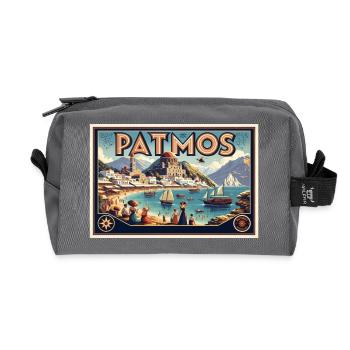 Patmos Greece Vacation Bay Travel - Recycled Toiletry Zip Bag - anthracite - Front