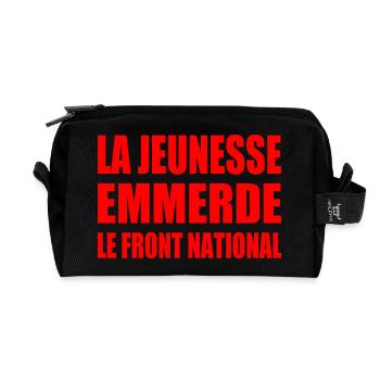 la jeunesse emmerde front national - Trousse de toilette en tissu recyclé - noir - Devant