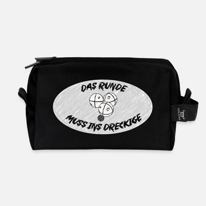 Petanque Logo - Recycelte Kulturtasche - Schwarz