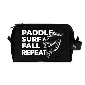 Paddle Surf Fall Repeat - Recycled Toiletry Zip Bag - black - Front