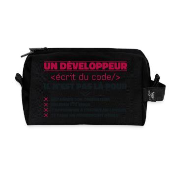 A Written Developer of the Gift Code - Recycled Toiletry Zip Bag - black - Front