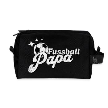 Cooles Fussball Papa Design für echt Fußball Fans - Recycelte Kulturtasche - Schwarz - Vorne