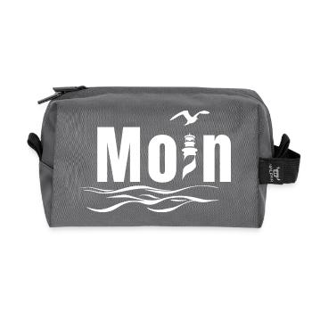 Moin avec phare et mouette - Maritime Design - Trousse de toilette en tissu recyclé - anthracite - Devant