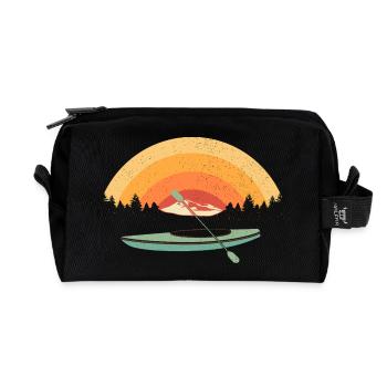 Kajak Kanu Vintage Paddelboot Kanusport Paddler - Recycelte Kulturtasche - Schwarz - Vorne