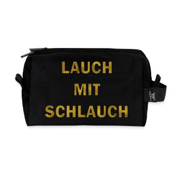 Leeks with hose - Recycled Toiletry Zip Bag - black - Front