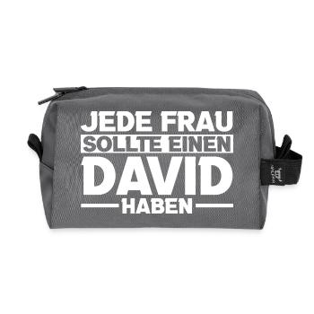David - Recycelte Kulturtasche - Anthrazit - Vorne