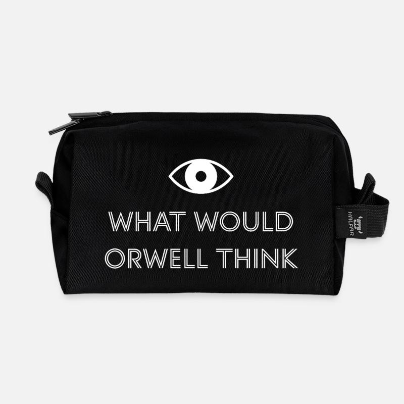 What would Orwell think? - Recycelte Kulturtasche - Schwarz