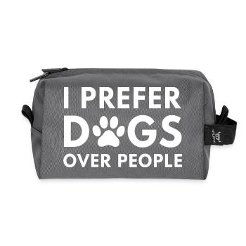 Je préfère les chiens aux humains - Trousse de toilette en tissu recyclé - anthracite - Devant