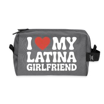 I Love My Latina Girlfriend Valentine's Day - Recycled Toiletry Zip Bag - anthracite - Front