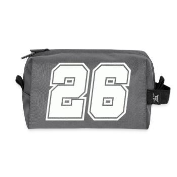 Number 26 - Recycled Toiletry Zip Bag - anthracite - Front