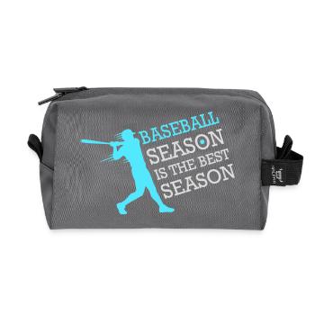 La saison de baseball est la meilleure saison des sports de fans - Trousse de toilette en tissu recyclé - anthracite - Devant