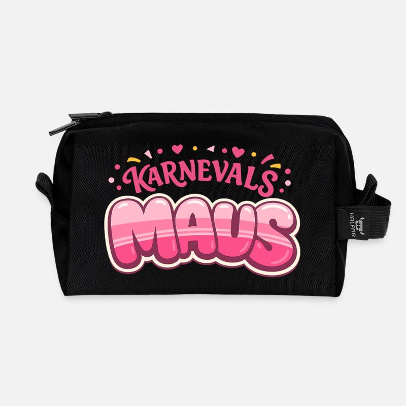 Karnevalsmaus Köln – Kölner Karneval - Recycelte Kulturtasche - Schwarz