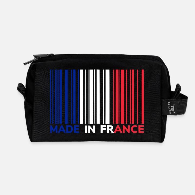 Barcode Made in France - Recycled Toiletry Zip Bag - black