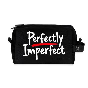 Perfectly Imperfect Statement for Self-Love - Recycled Toiletry Zip Bag - black - Front