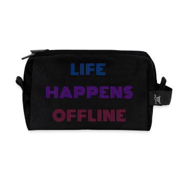 Life Happens Offline - Recycled Toiletry Zip Bag - black - Front