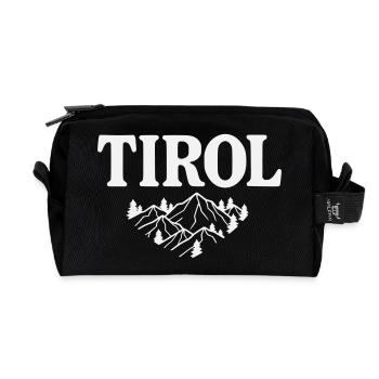 Tirol Bergsilhouette Alpenmotiv - Recycelte Kulturtasche - Schwarz - Vorne
