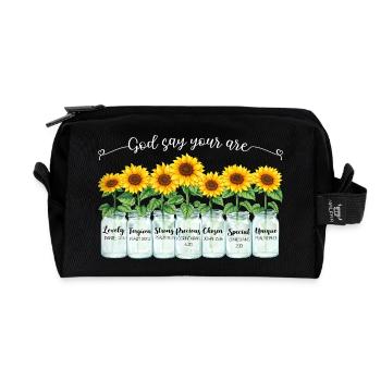 Inspirierende Christliche Sonnenblumen Jesus - Recycelte Kulturtasche - Schwarz - Vorne