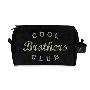 Cool Brothers Club Brother Gift - Recycled Toiletry Zip Bag - black - Front