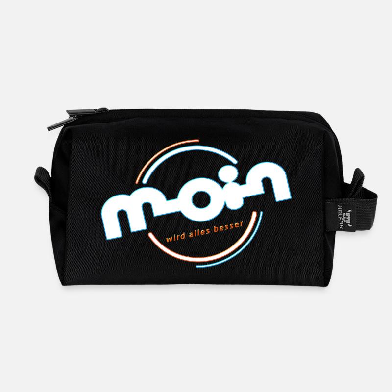 Hello - Recycled Toiletry Zip Bag - black