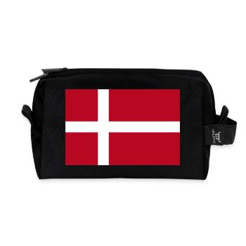 Danish Flag - Recycled Toiletry Zip Bag - black - Front