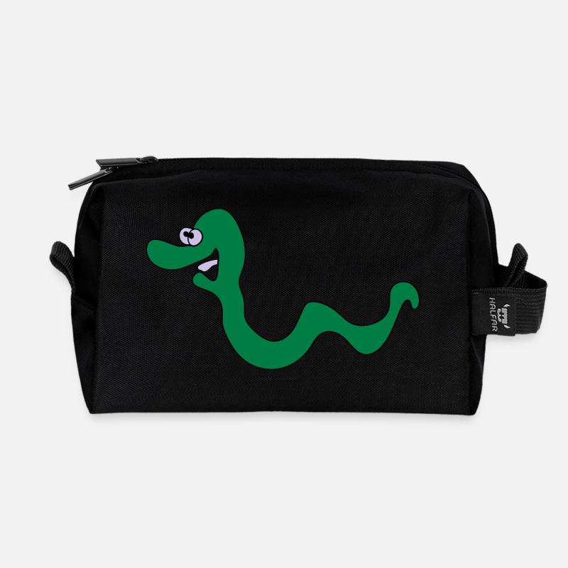 wormy - Recycled Toiletry Zip Bag - black