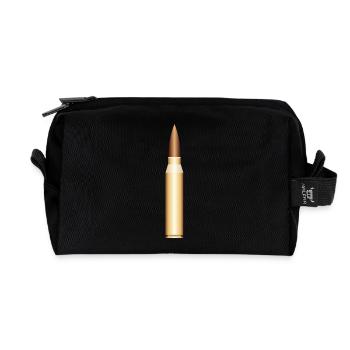 criminal gangster criminal gun pistol weapon bul - Recycled Toiletry Zip Bag - black - Front
