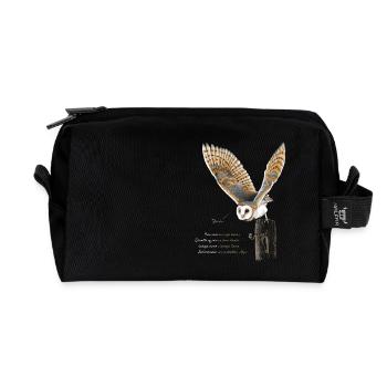 Barn Owl - Tytonidae 2 - Recycled Toiletry Zip Bag - black - Front