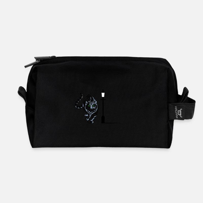 Tiger (3c) - Recycled Toiletry Zip Bag - black