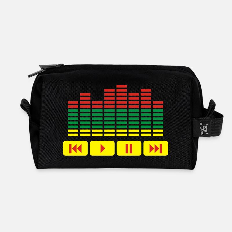 Equalizer DJ music player - Recycelte Kulturtasche - Schwarz