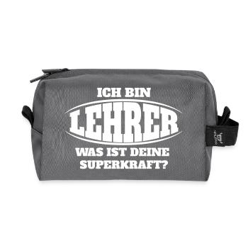 Lehrer Superkraft - Recycelte Kulturtasche - Anthrazit - Vorne