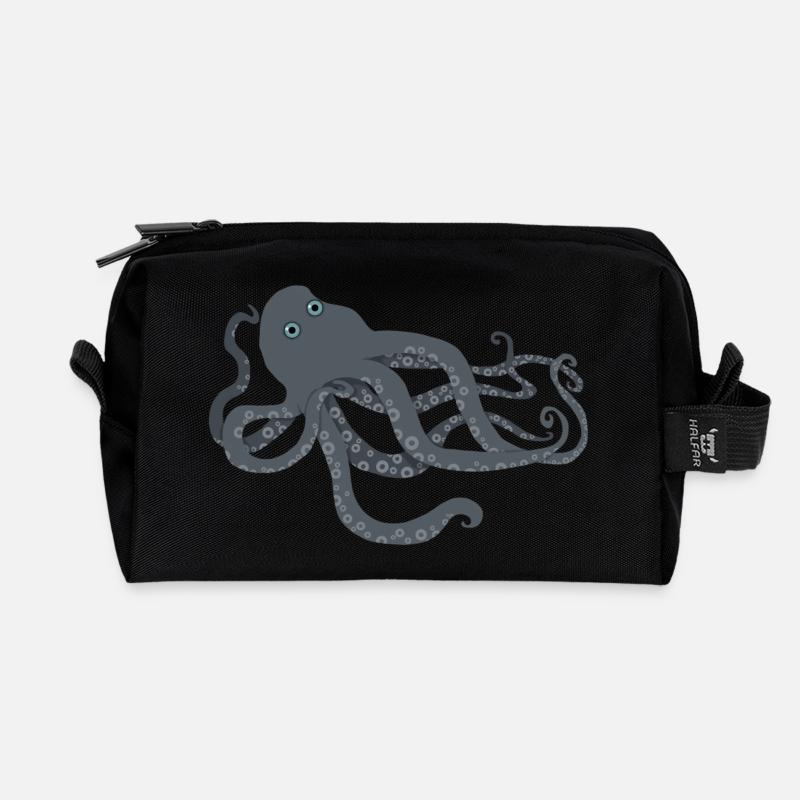 Kraken - Recycelte Kulturtasche - Schwarz