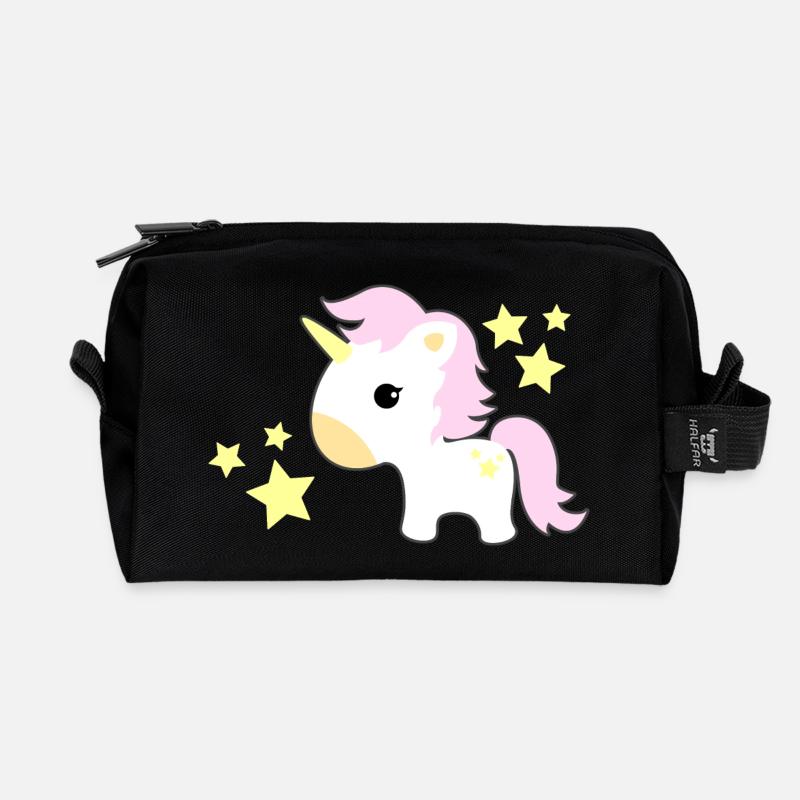licorne - Trousse de toilette en tissu recyclé - noir