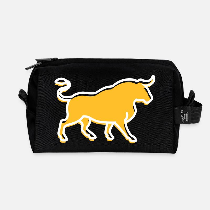 A Wild Bull - Recycled Toiletry Zip Bag - black