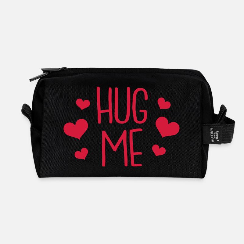 hug me - Recycelte Kulturtasche - Schwarz