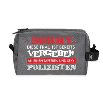 Polizei Shirt-Sexy Frau - Recycelte Kulturtasche - Anthrazit - Vorne