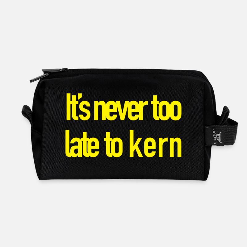 Nie zu spät zu Kern - Recycelte Kulturtasche - Schwarz
