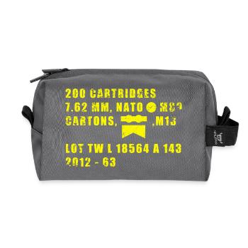 Ammo Box - Recycled Toiletry Zip Bag - anthracite - Front