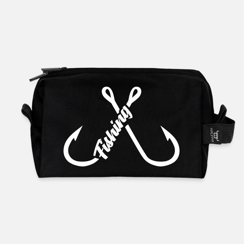 Fishing Angelhaken - Recycelte Kulturtasche - Schwarz