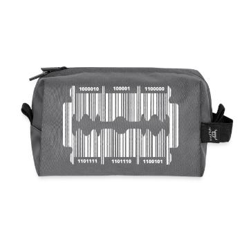 Razor blade with code - Recycled Toiletry Zip Bag - anthracite - Front