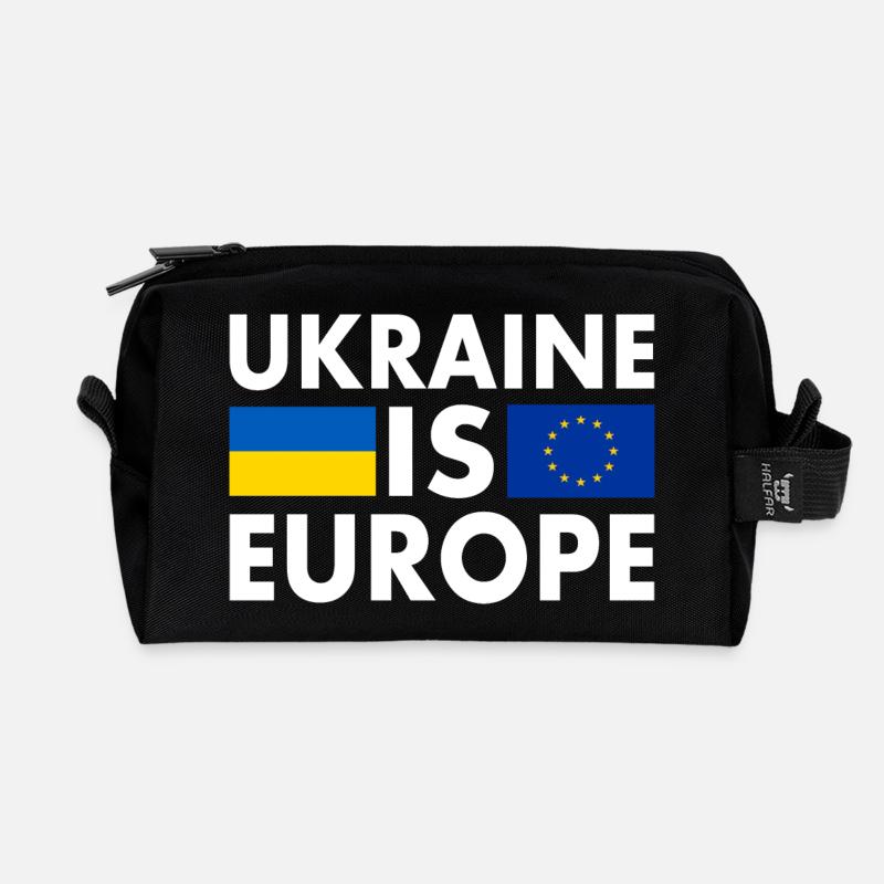Ukraine is europe - Recycelte Kulturtasche - Schwarz