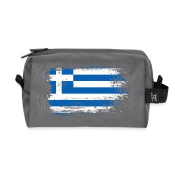 Grunge Griechische Flagge Skizze - Recycelte Kulturtasche - Anthrazit - Vorne