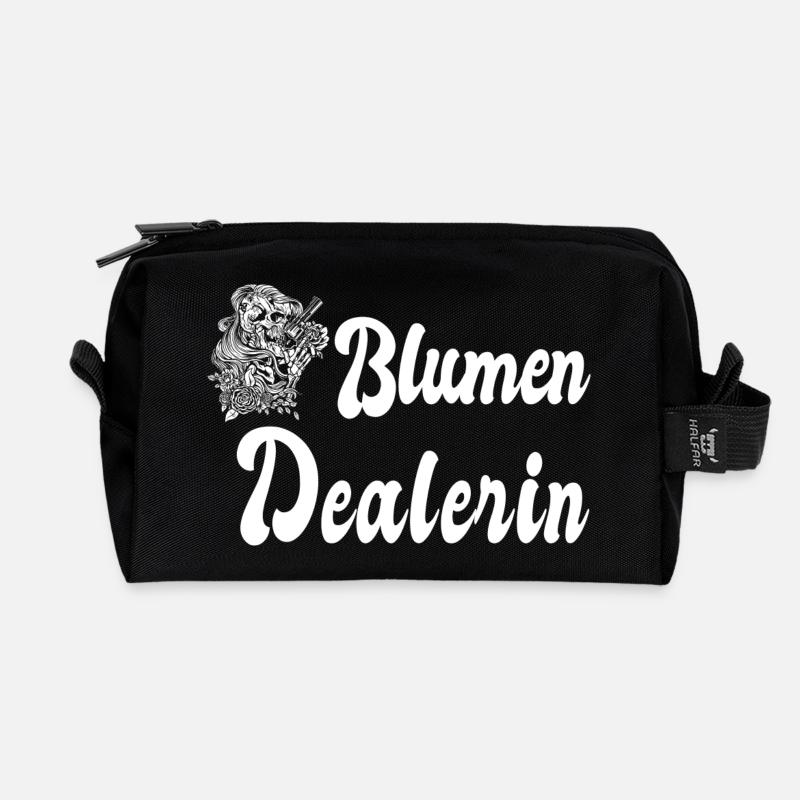 Blumen Dealerin - Recycelte Kulturtasche - Schwarz