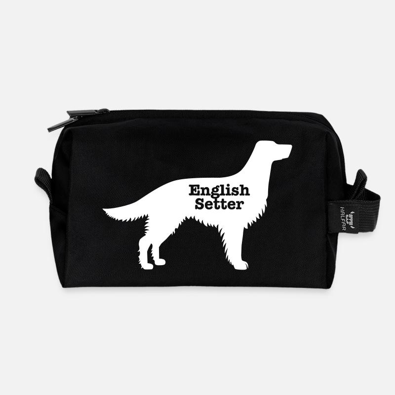 Englisch Setter - Recycelte Kulturtasche - Schwarz