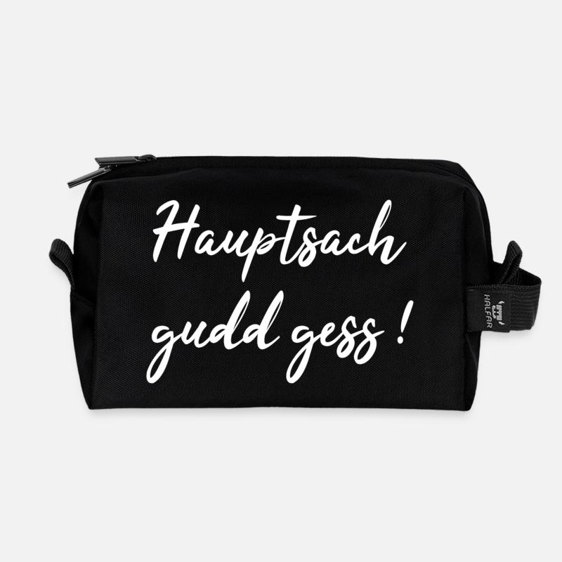 Saarländisch Dialekt Shirt Saar Saarland Geschenk - Recycelte Kulturtasche - Schwarz