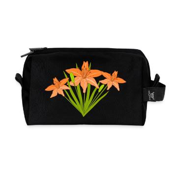 Fire Lilies - Recycled Toiletry Zip Bag - black - Front