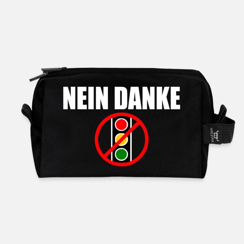 Ampel nein danke - Recycelte Kulturtasche - Schwarz