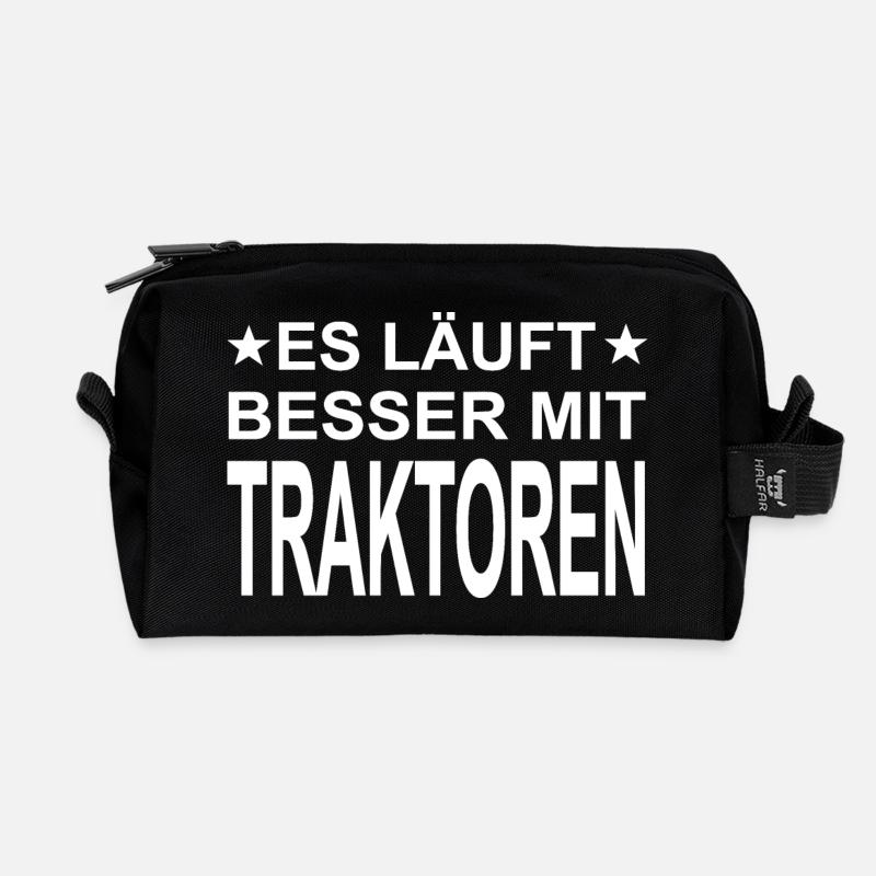Traktor - Recycelte Kulturtasche - Schwarz