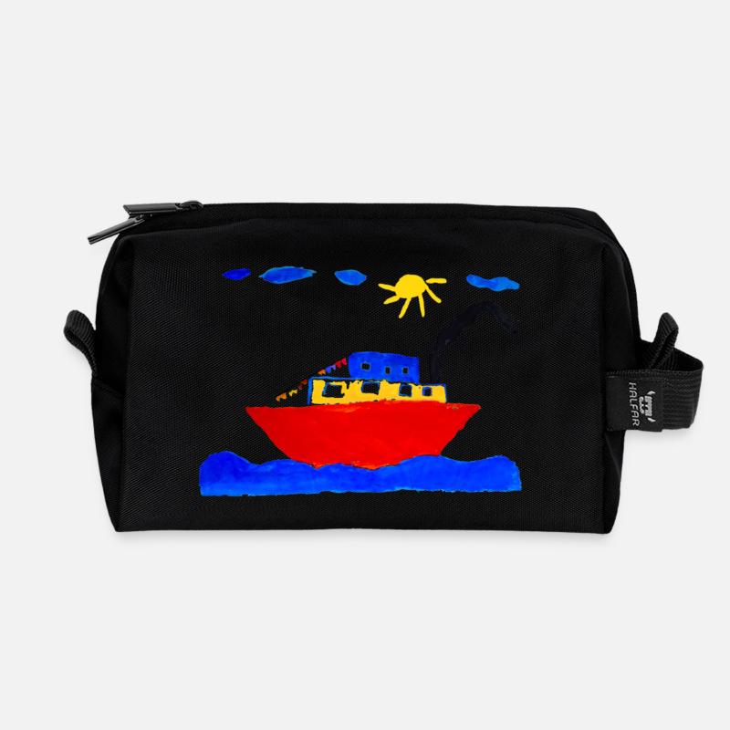 Feriendampfer - Recycelte Kulturtasche - Schwarz